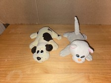 Collection of 6 Vintage Pound Puppy Plush Toys Dogs and Cats