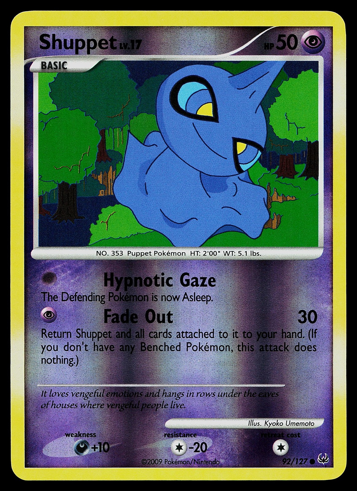 Pokemon Card - Shuppet Platinum 92/127 Common Reverse Holo