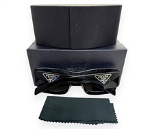 Prada Sunglasses SPR13Z 1AB-5S0 Black Cat Eye Frames Gray Lens with Case