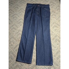 Vintage 70s Maverick Dark Wash Denim Jeans 36(35)x30 Made in USA Straight Leg