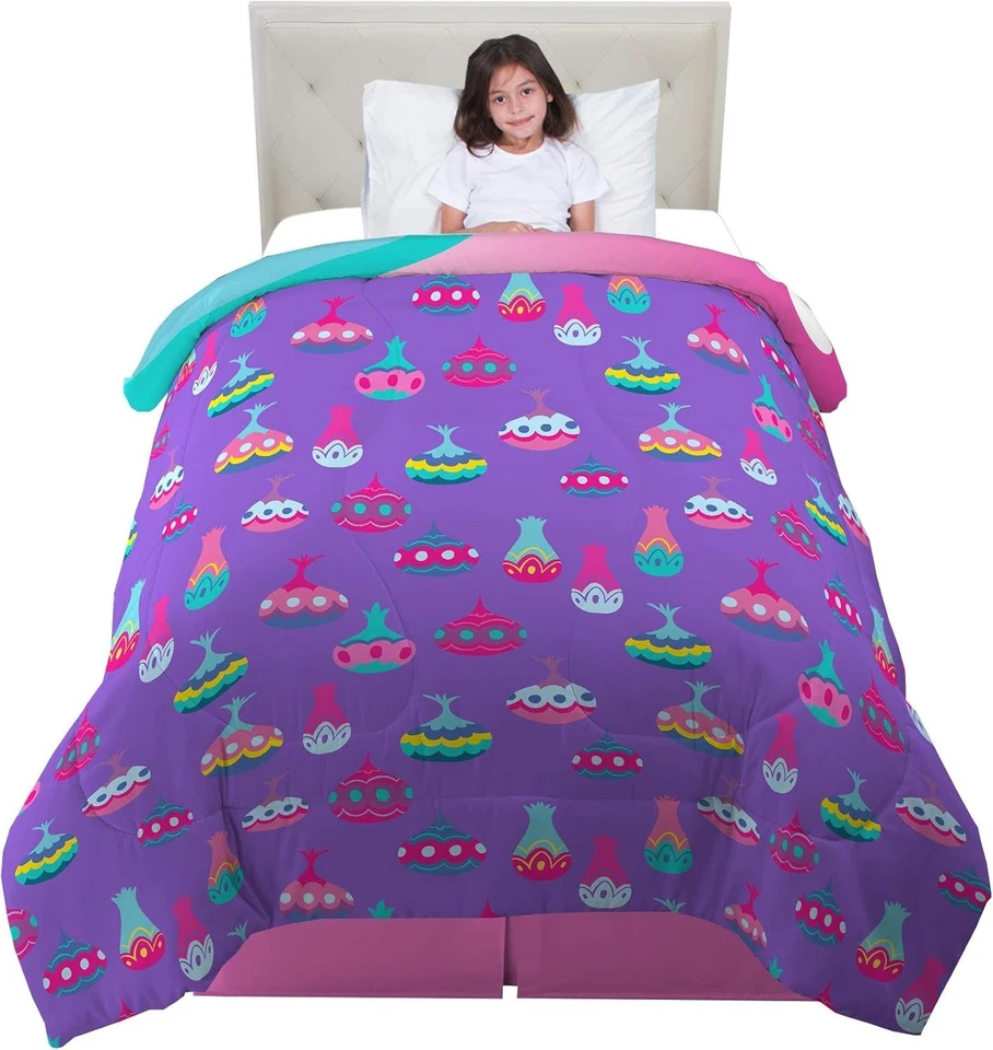 DreamWorks Trolls World Tour Microfiber Comforter - Cozy Twin/Full Kids Bedding - Image 4 of 4