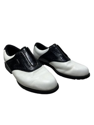 Callaway Golf Shoes Sneakers Womens Size 8 White Black Leather Spikes Slip-On