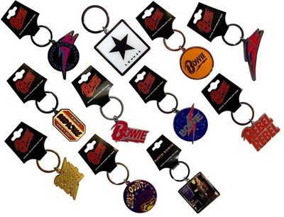 DAVID BOWIE - OFFICIAL LOGO METAL KEYRING / KEYCHAIN  - ALADDIN SANE REBEL ZIGGY