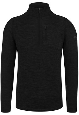 Herren Merino Oberteil Ski-Langarm-Shirt mit 1/4 Zip aus 100% Merinowolle
