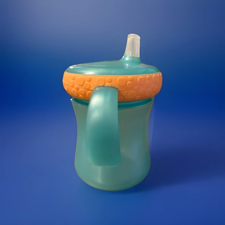 Tomy The First Years Sippy Trainer Cup 7 oz azul naranja con asas Foto 4 de 4