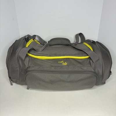 PUMA ProCat Duffel Bag/ Soccer Bag Gray/ Yellow With Shoulder Strap