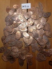 100+ Assorted Pressed Elongated Pennies From New York See Description