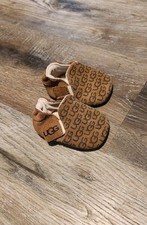 Ugg Baby Roos Logo Brown Suede Bootie Moccasin Shoe