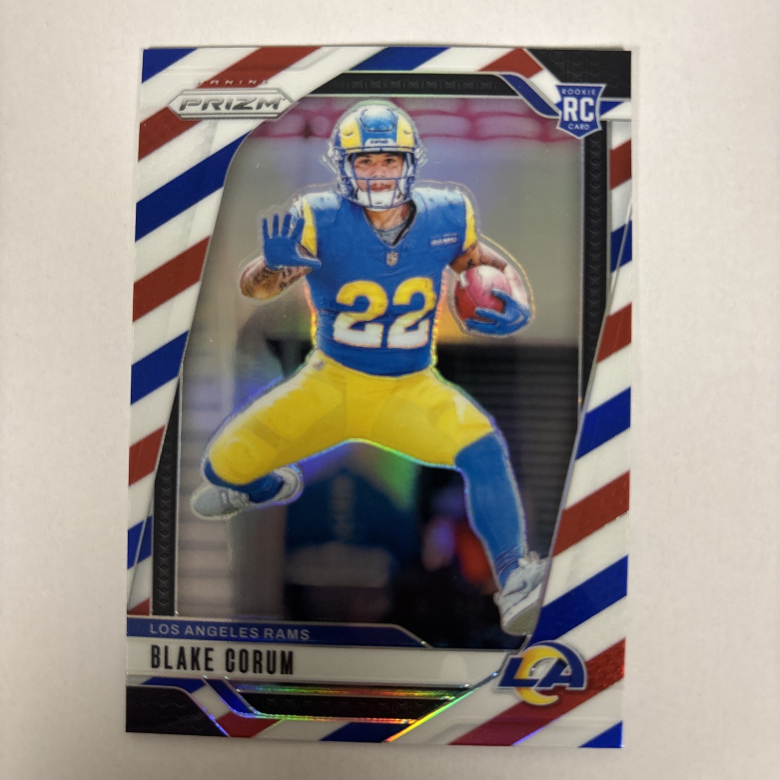 2024 Panini Prizm - Rookies Blake Corum #308 Red White & Blue Prizm (RC)