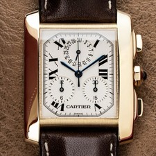 Cartier Tank Francaise Chronoflex 18k Yellow Gold Gents Watch Ref. 1830