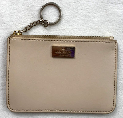 Kate Spade Laurel Way Bitsy Card & Coin Case Key Ring Pouch Wallet Light Fawn