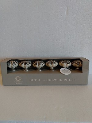 Casa Decor Set Of 6 Drawer Pulls/Knobs Ceramic Made In India New