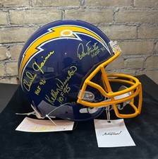Dan Fouts Charlie Joiner Kellen Winslow Autograph Auto Helmet Beckett COA HOF
