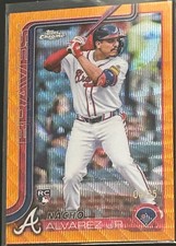 NACHO ALVAREZ JR. RC 2025 TOPPS CHROME ORANGE WAVE REFRACTOR ROOKIE SP 4/25