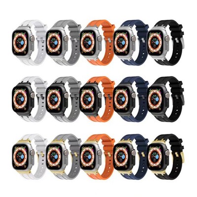 49/46/45/44/41/40mm For Apple Watch Ultra 2 S10 9 8 7 Silicone Strap AP Mod Band