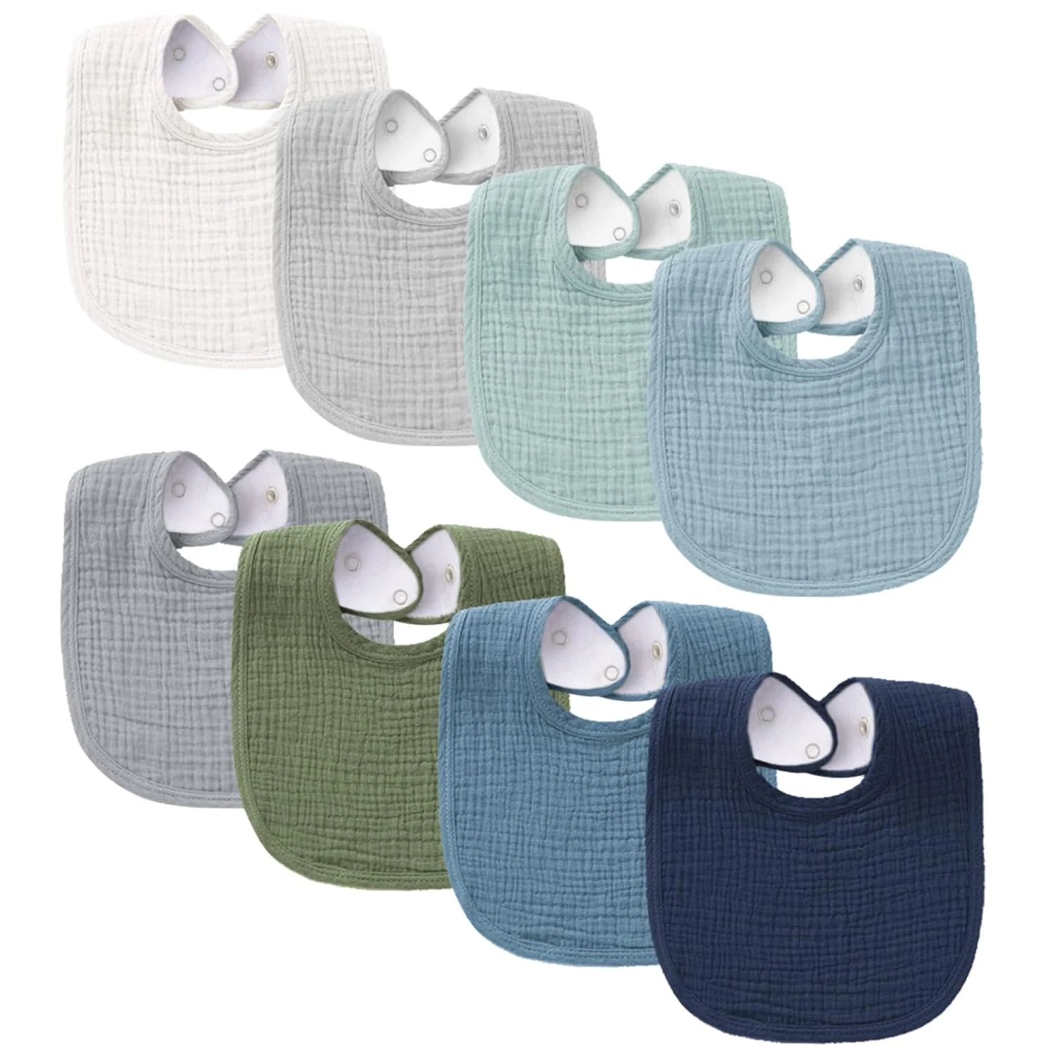 Konssy Muslin Baby Bibs 8 Pack Baby Bandana Drool Bibs Cotton for Unisex Boys an