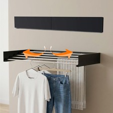 Wall Mounted Clothes Drying Rack 32", Foldable Wall Mount Laundry Rack Foldin...