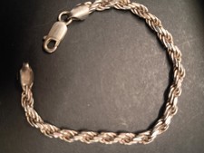 Sterling Silber 925 Italien 7" Seil Armband