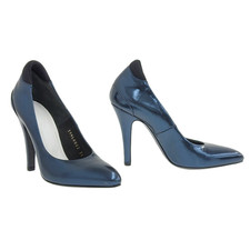 Maison Margiela 39WL0022 Metallic Leather Pumps Blue Women  s Shoes US 5 EU 35