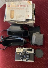 Minolta HI-MATIC F w/ Rokkor 1:27 F 38mm Lens W/case  Electronic Flash Untested