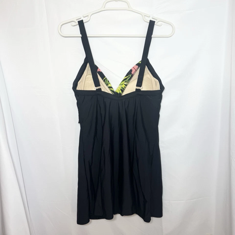 Carol Wior Traje Ajustado Traje de Baño Vestido Falda Una Pieza Talla 14 Con Aros Adelgazante Foto 2 de 4