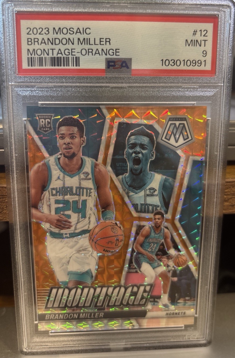 ⭐️SSP /49 ORANGE PRIZM⭐️ 2023 Mosaic Montage #12 BRANDON MILLER Rookie RC ⭐️📈