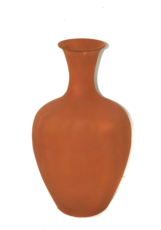 Handcrafted Metal Vase with Terracotta Finish – Rustic Table Top Decor Accent - Image 3 of 4