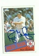 Rich Gedman 1985 Topps signed auto autographed card Red Sox