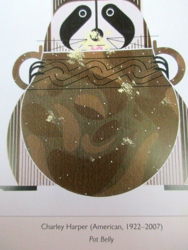 Charley Harper, American Artist POT BELLY Calendar Print 8" X 10" White Mat - Picture 2 of 2