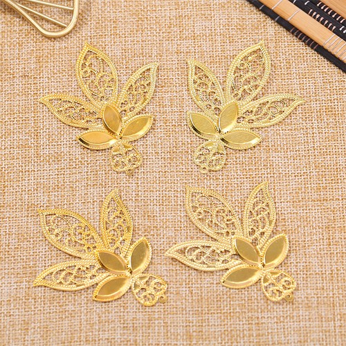 Gold Leaf Flower Connectors Iron Filigree Wraps DIY Scrapbook Home Decor _xi - Picture 3 of 7