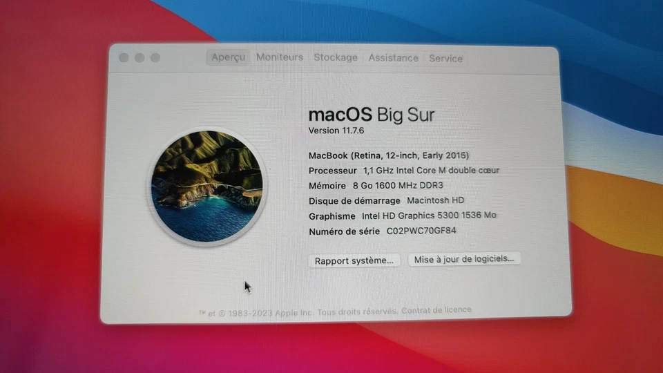 MacBook 12 » (2015) Retina - Core M 1,1 GHz - 256 Go - RAM 8Go - AZERTY - Bild 3 von 4