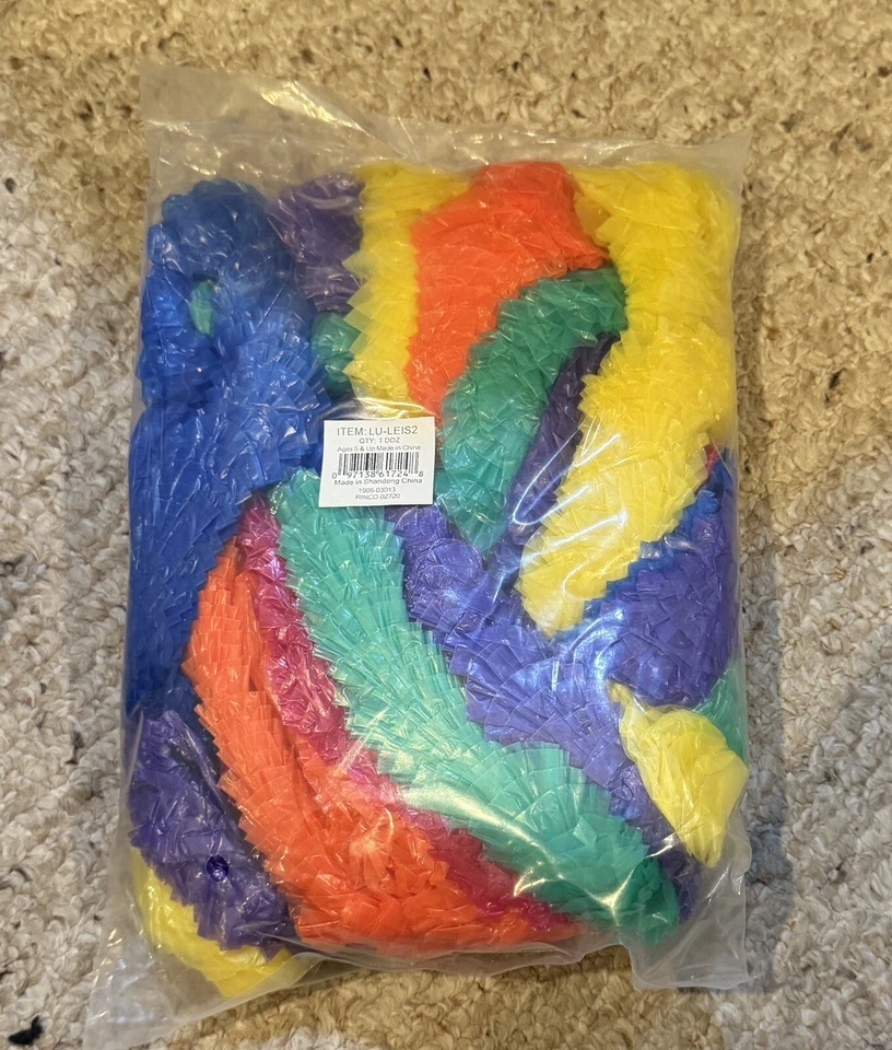 批量 12 件 夏威夷塑料 LEIS LUAU 海滩派对礼品装饰 快速发货 — 第 2/2 张图片