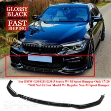 For BMW 5 Series G30 G31 G38 540i M Sport 17-19 GT Style Gloss Front Bumper Lip 