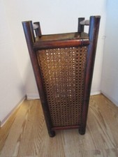 Vintage Bamboo-Wood  Vienna Straw Umbrella Cane Stand 22.25  tall 1950s-60s