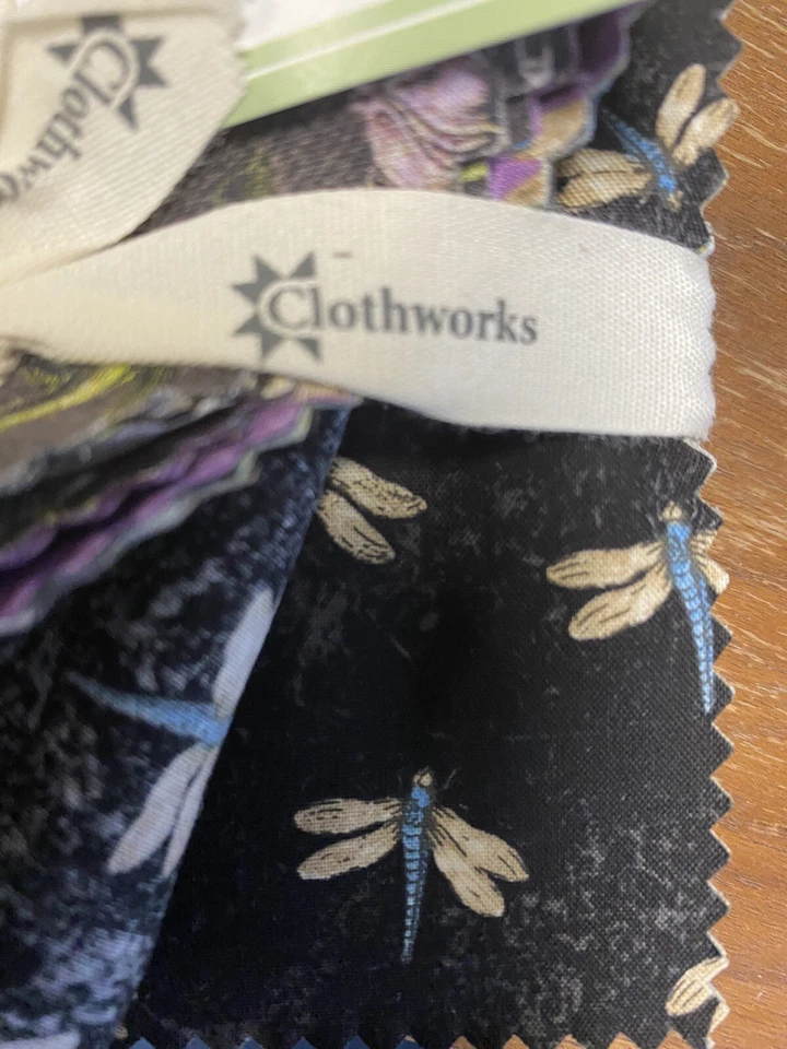 HTF Botanical Journal Fabric 5" Charms 40 Pcs Iron Orchid SQ 0326 Clothworks - Image 4 of 4