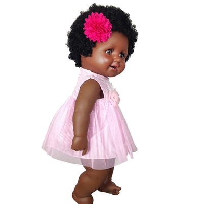 Cute Vinyl Baby Girl Doll Reborn 20 African American Doll Black