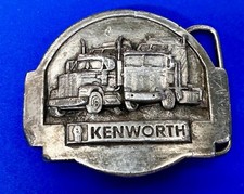 KENWORTH Semi Truck Tonkin Vintage 1985 Bergamot Brass Belt Buckle G-42