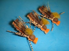 FLY FISHING FLIES - Brown/Orange/Tan STREAM BANK HOPPER size #8* (6 pcs.)