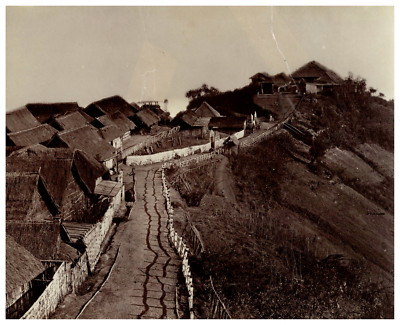 Java, The mountain village Tosari in the Tengger Mountains Vintage print.  Tir