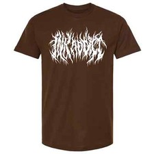 NEW InkAddict UNISEX INKCORE Tee Shirt BROWN / WHITE SMALL-3XLARGE MADE IN USA
