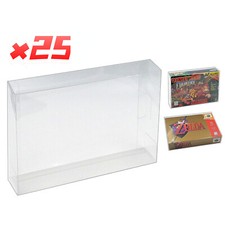25x SUPER NINTENDO SNES CIB - CLEAR PLASTIC PROTECTIVE BOX PROTECTOR SLEEVE CASE