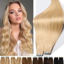 CLEARANCE Tape In 100G Russian Remy Human Hair Extensions Skin Weft Blonde THICK