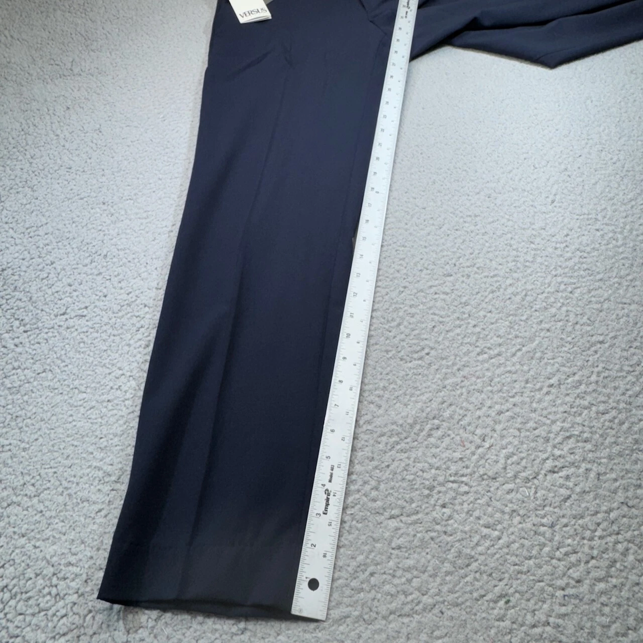 Versace Pantalone Uomo 30x29 Blu Abito Dritto Misto Lana Italiana Versus Pantaloni Nuovo con etichette