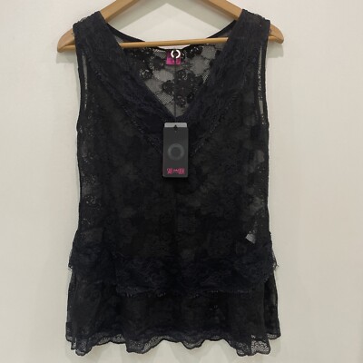 Save the Queen Made in Italy Lace Top Blouse Size Large - Chamise - NWT
