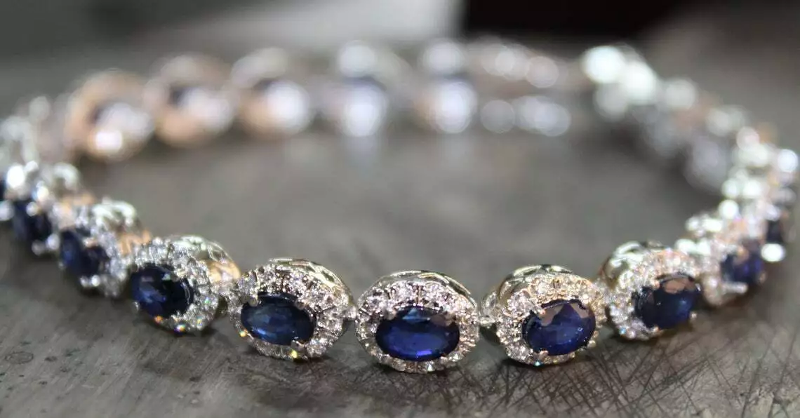 Mens blue shop sapphire bracelet