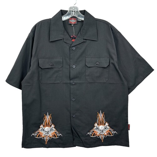 Vintage Dragonfly Shirt Men Large Guitar Rockabilly Music 