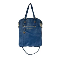 Marc by Marc Jacobs Leather Large Crossbody Bag Snap Bottom Dark Lagoon Blue