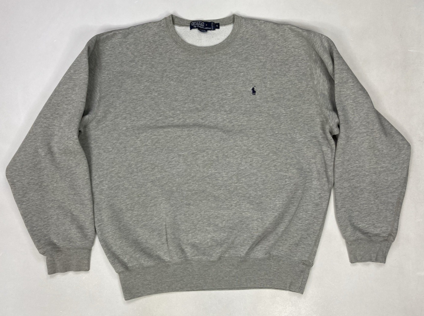 VINTAGE Polo Ralph Lauren girocollo felpa uomo grigio medio erica pony anni 90