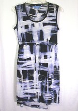Simply Vera VERA WANG Women's Dress Size S Sleeveless Dark Blue White