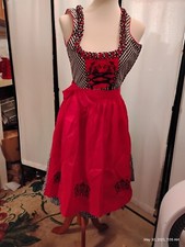 sz 4,NEW Germany,Trachten,Oktoberfest,Dirndl Dress,3-pc,Black/RED FREE Blouse